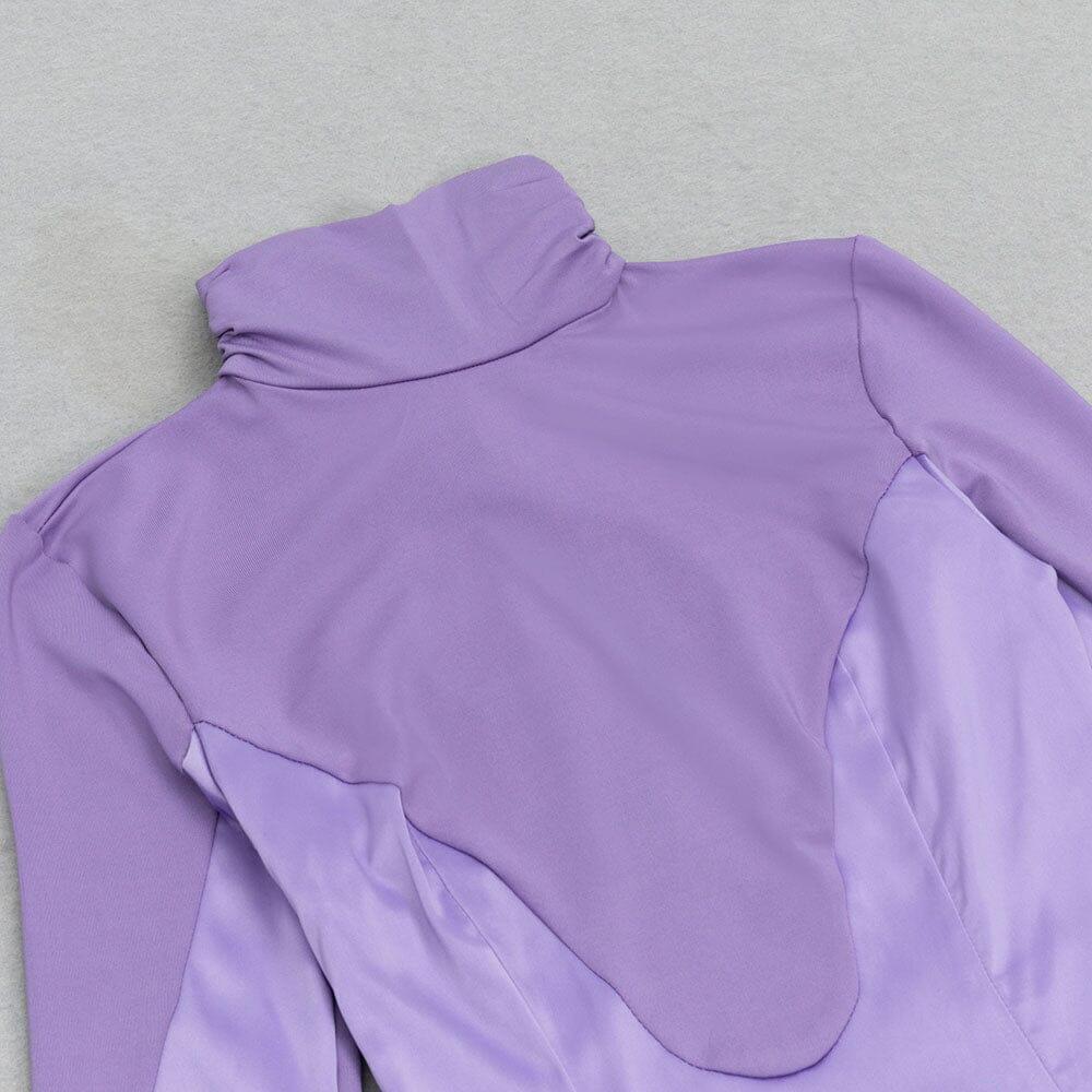 AIIZIE PURPLE LONG SLEEVE MESH MAXI DRESS - product image