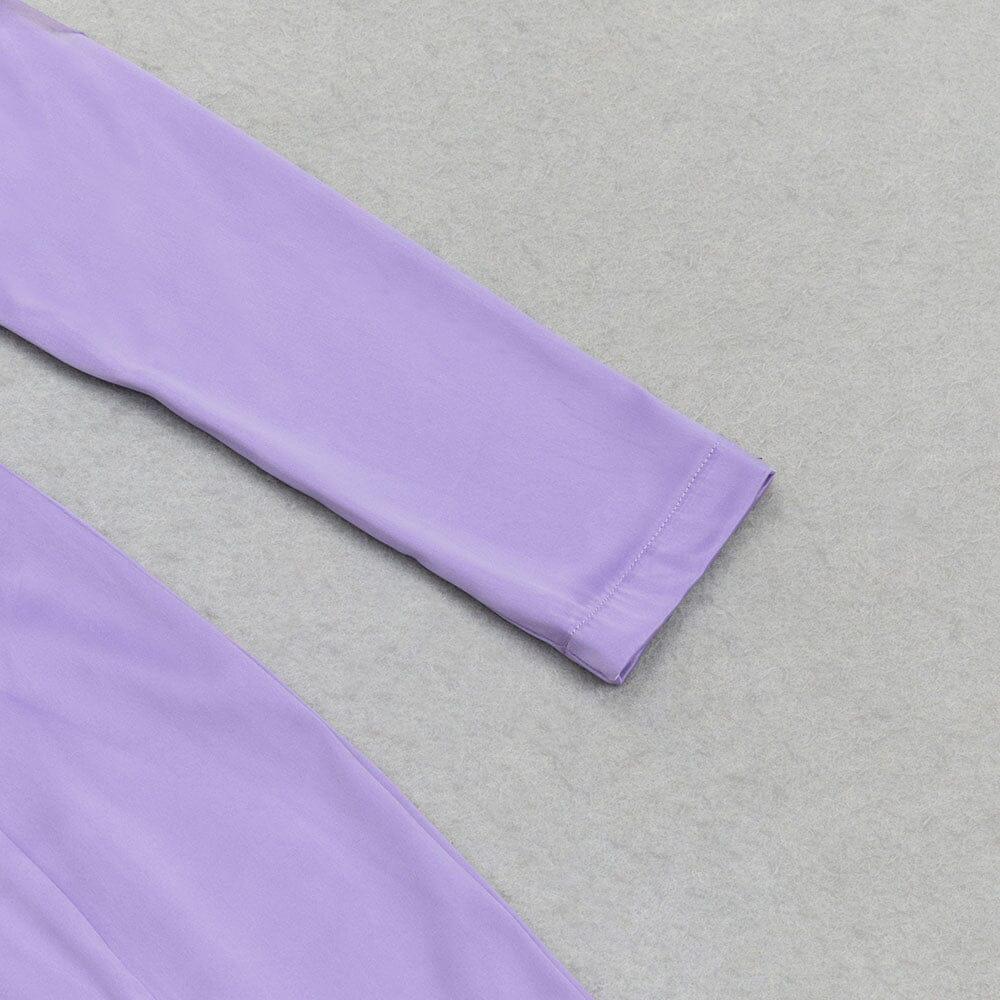 AIIZIE PURPLE LONG SLEEVE MESH MAXI DRESS - product image