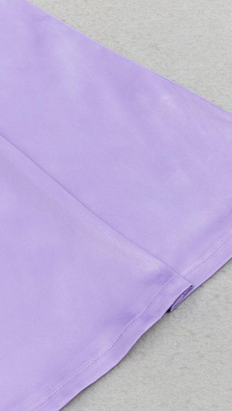 PURPLE LONG SLEEVE MESH MAXI DRESS