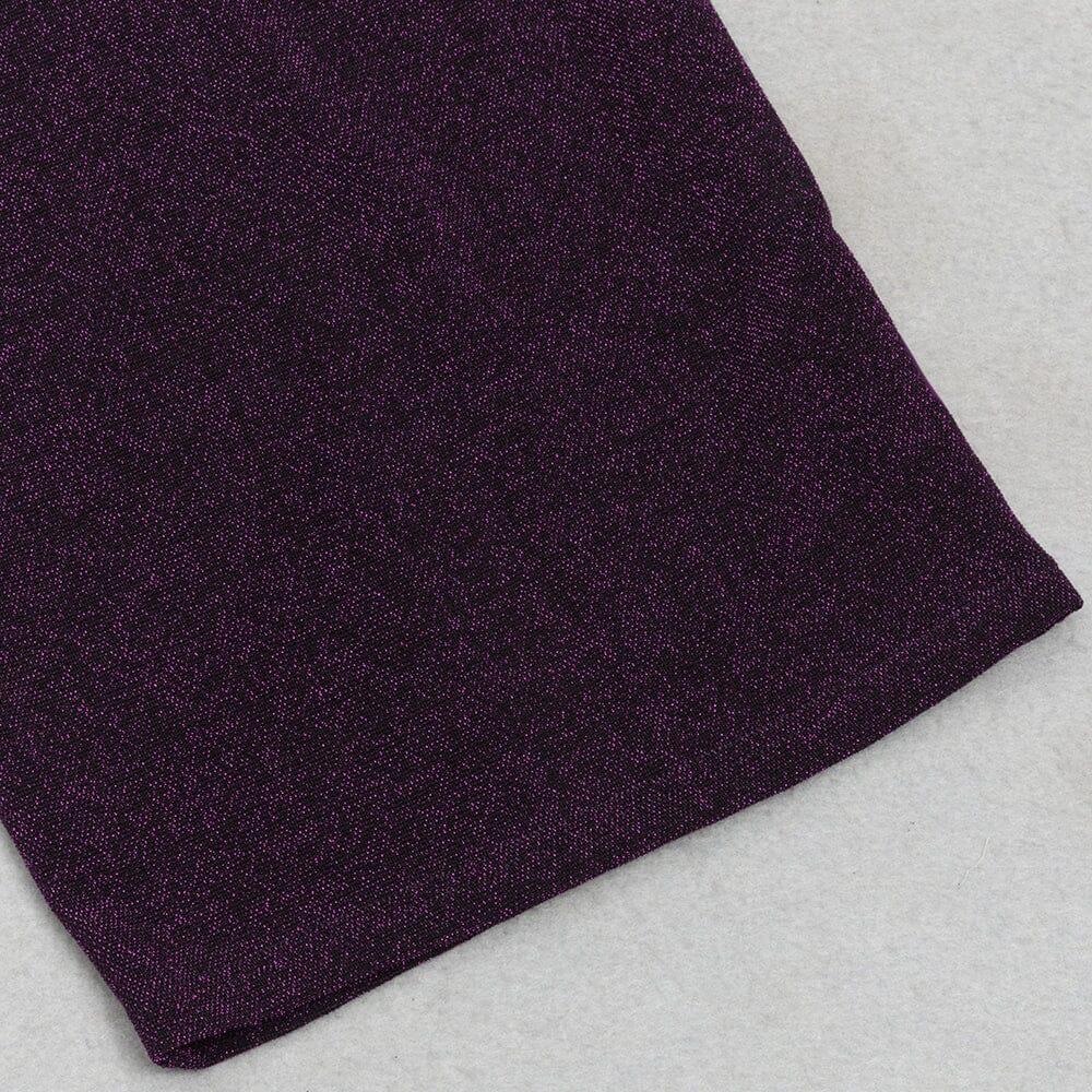 AIIZIE PURPLE LONG SLEEVE OFF SHOULDER BODYCON MAXI DRESS - product image