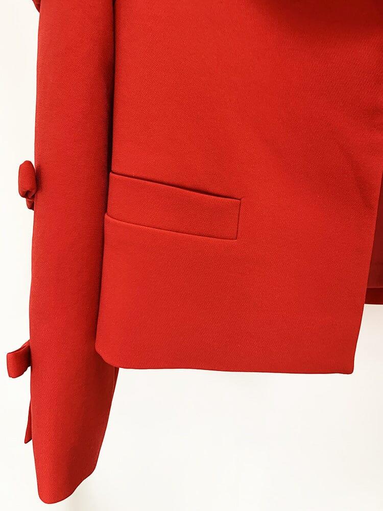 AIIZIE RED CREPE CROPPED JACKET - product image