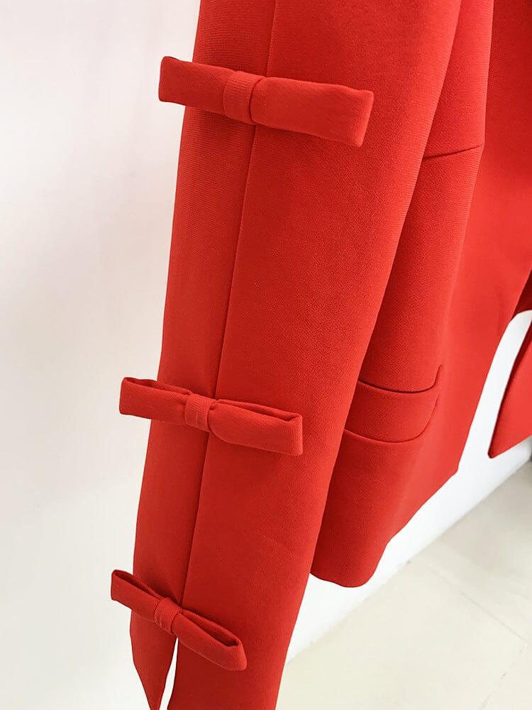 AIIZIE RED CREPE CROPPED JACKET - product image