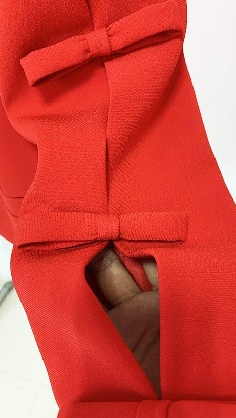 GIACCA CORTA IN CREPE ROSSA