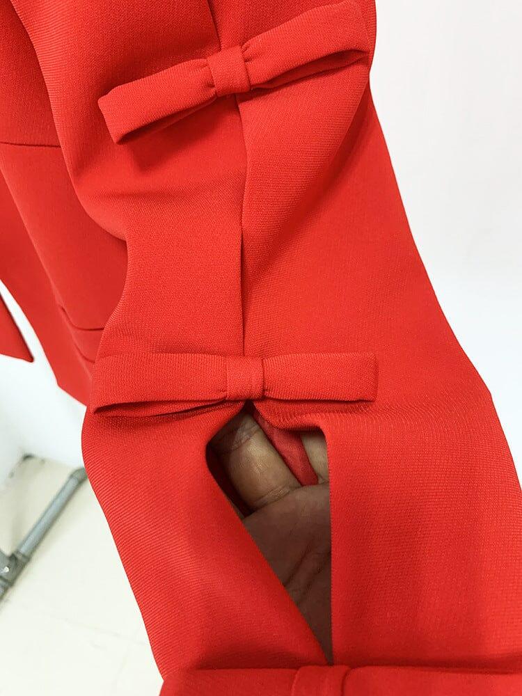 AIIZIE RED CREPE CROPPED JACKET - product image