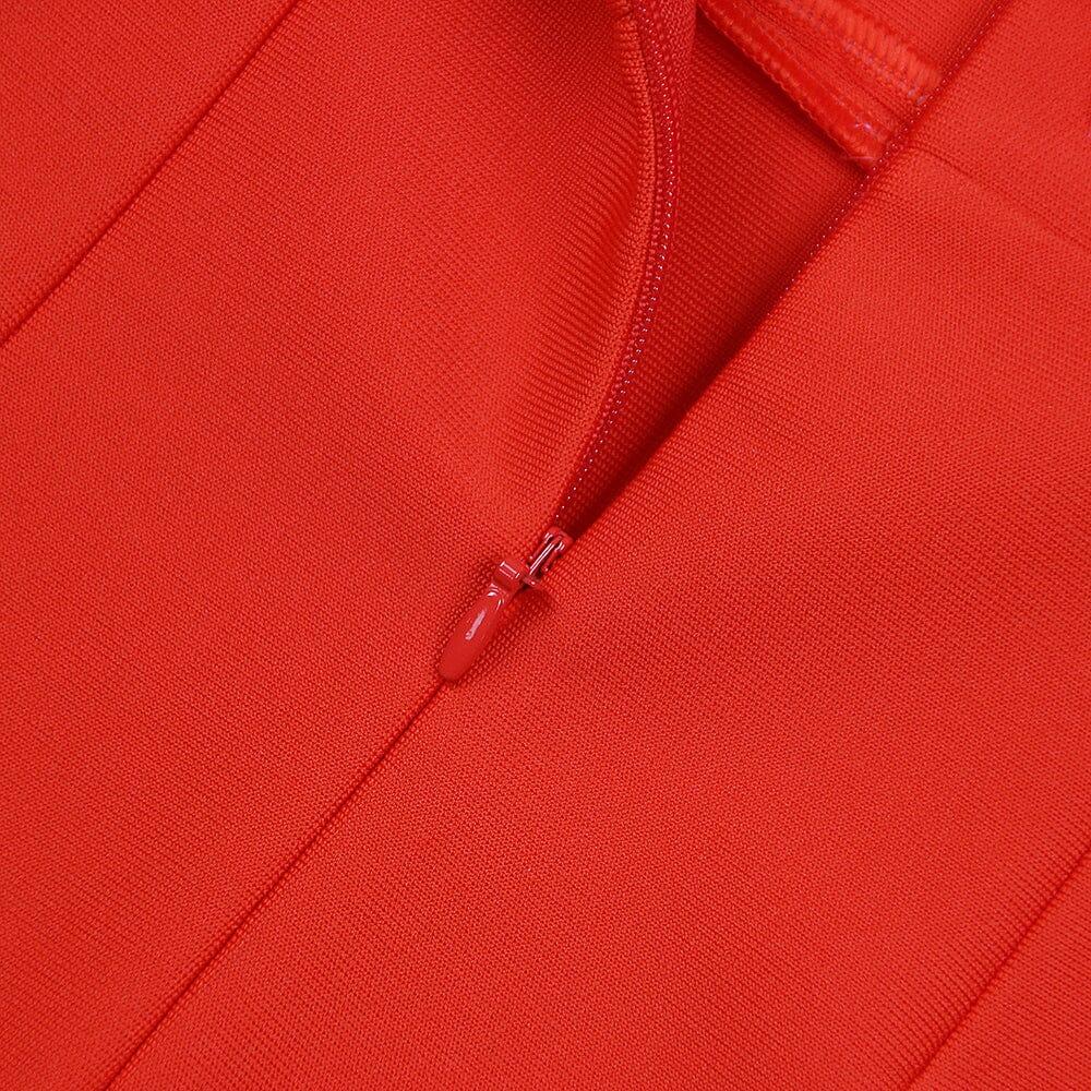 AIIZIE RED FEATHER TRIM MINI DRESS - product image
