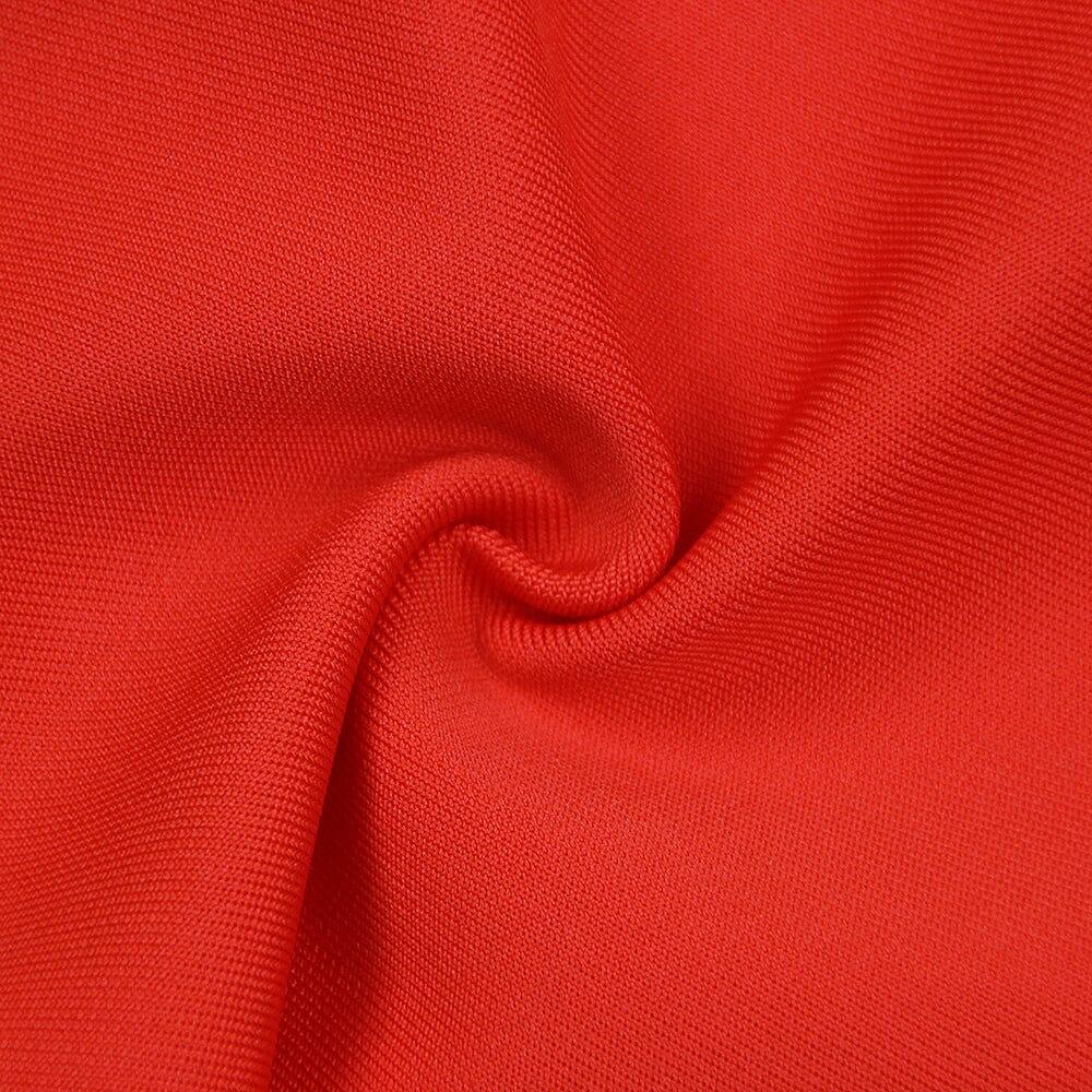 AIIZIE RED FEATHER TRIM MINI DRESS - product image