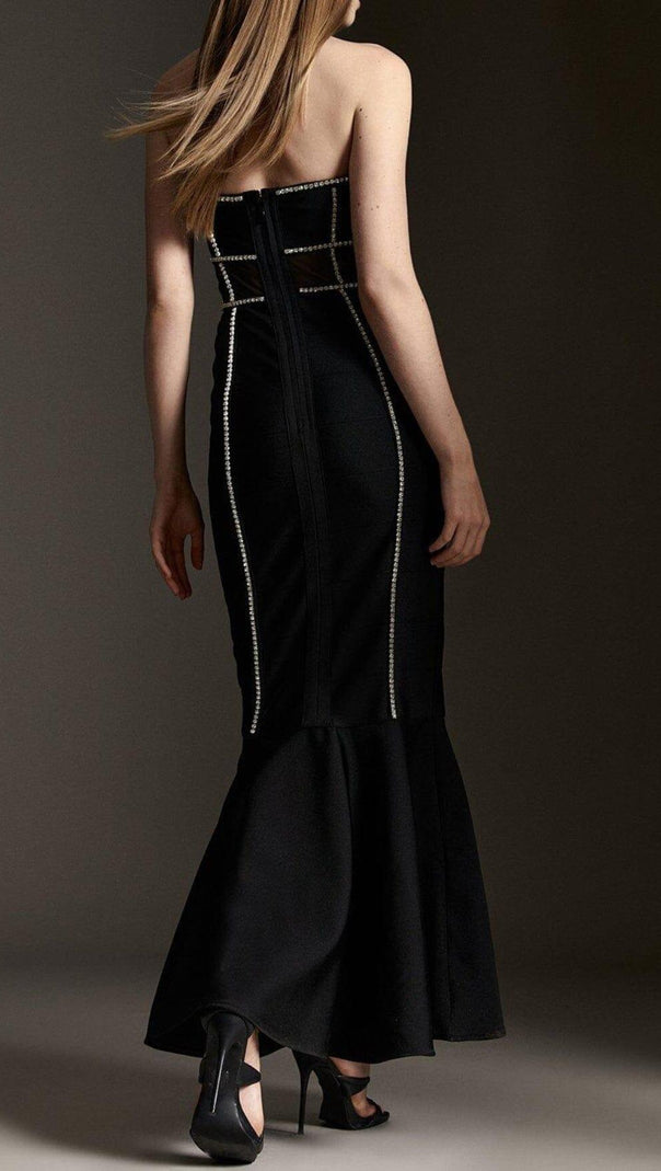 AIIZIE BANDAGE BANDEAU MESH KNIT MAXI DRESS - product image