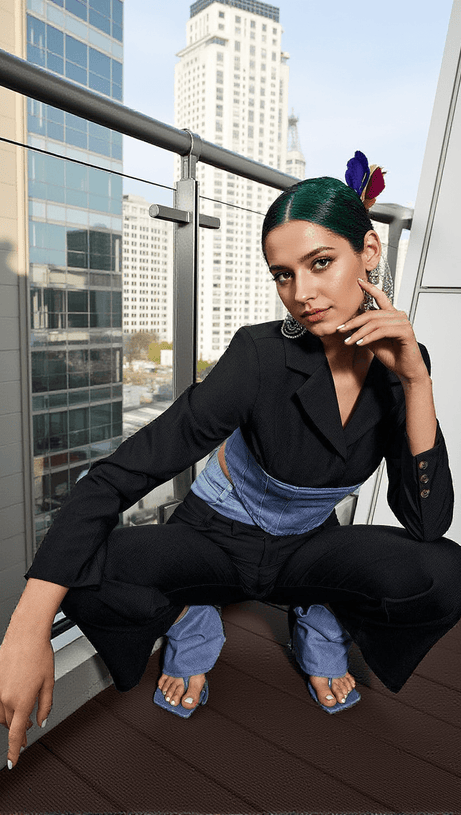 Pallas Patchwork-Blazer im Bodycon-Stil