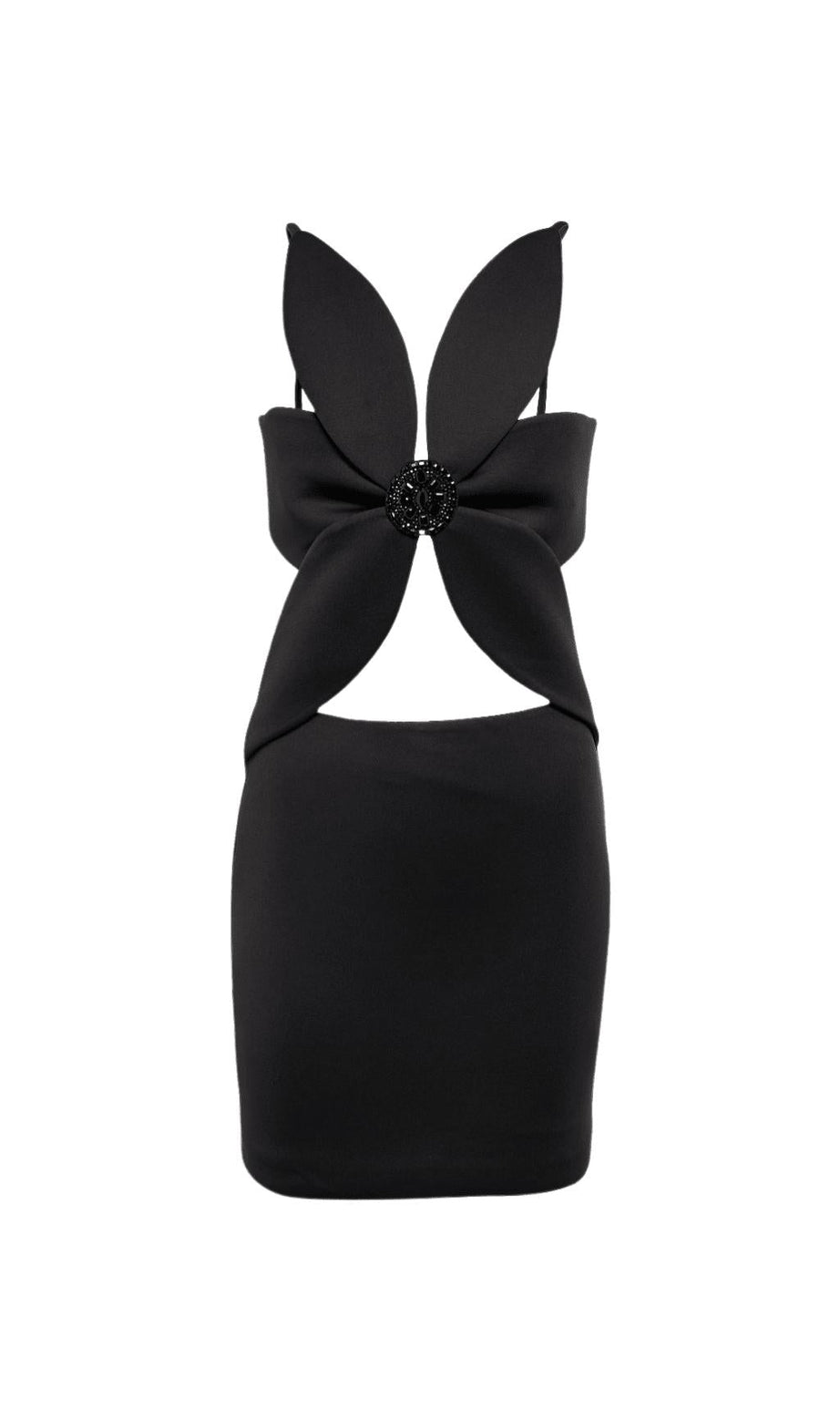 MINIKLEID AUS BONDED-JERSEY MIT CUT-OUTS 