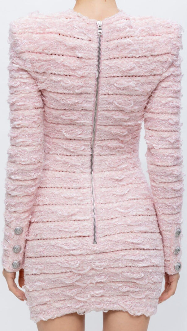 AIIZIE BOUCLE KNIT MINI DRESS IN PINK - product image