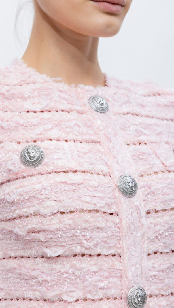 AIIZIE BOUCLE KNIT MINI DRESS IN PINK - product image