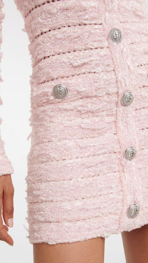 AIIZIE BOUCLE KNIT MINI DRESS IN PINK - product image