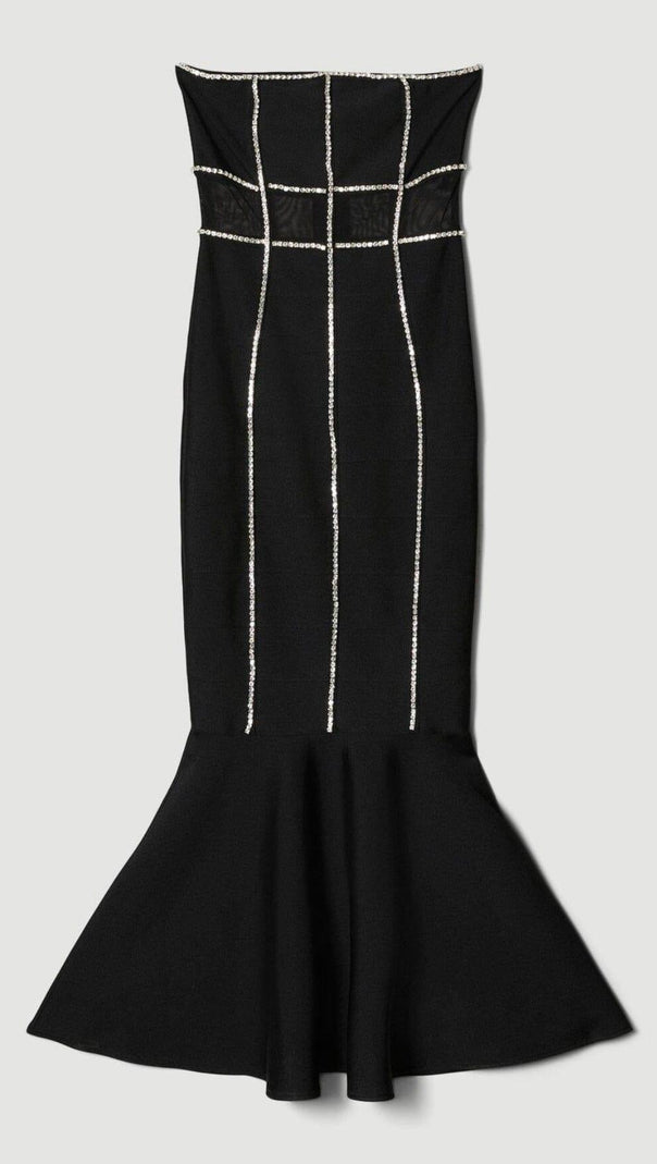 AIIZIE BANDAGE BANDEAU MESH KNIT MAXI DRESS - product image