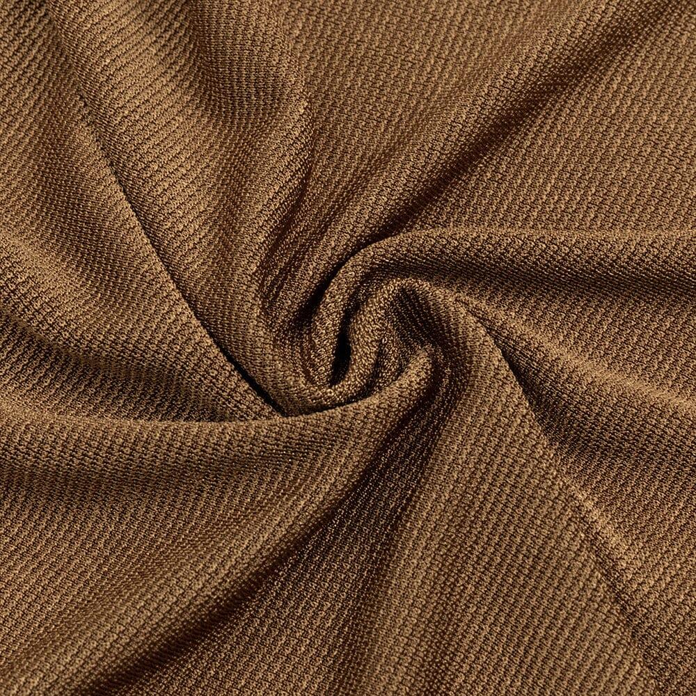 AIIZIE BROWN PLEATED LONG-SLEEVE SLIT MAXI DRESS - product image