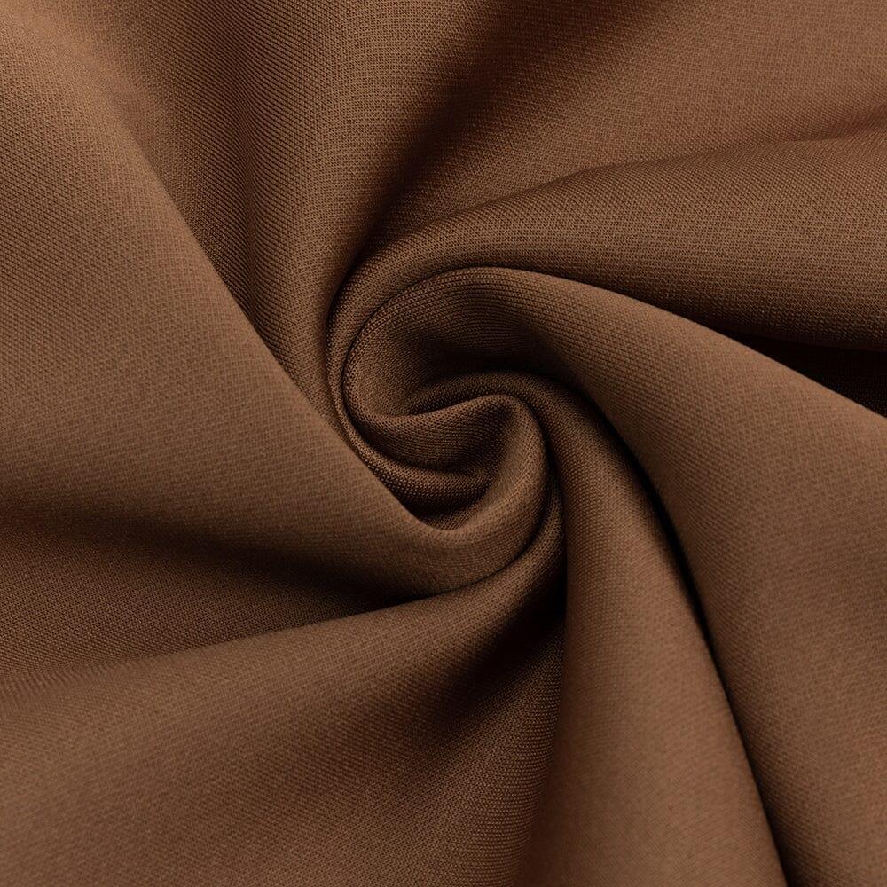 AIIZIE BROWN RUFFLED SLIT SHOULDER WAIST MIDI DRESS - product image