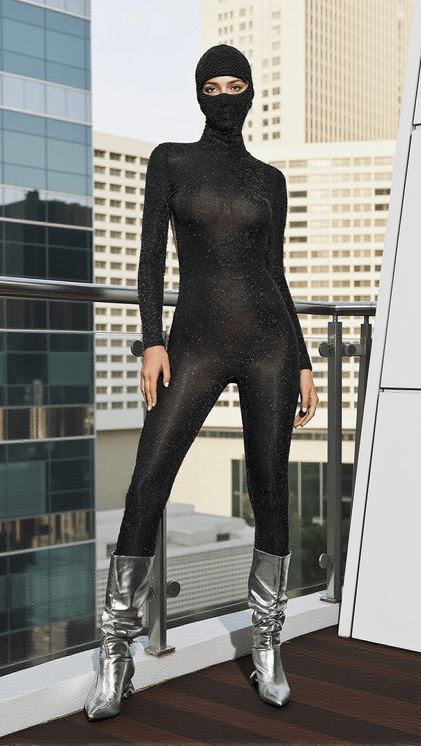 AIIZIE RIN GLITTER JUMPSUIT WITH CAP - product image