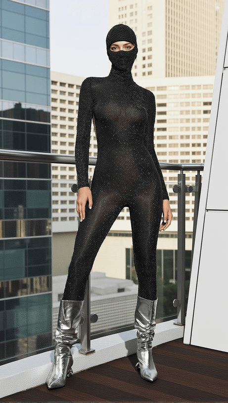 Rin Glitzer-Overall mit Kappe