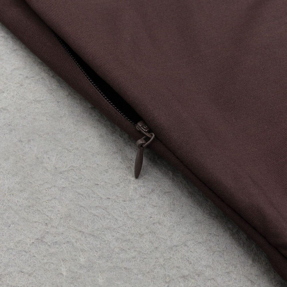 AIIZIE BROWN SLIT RUCHED MIDI DRESS - product image