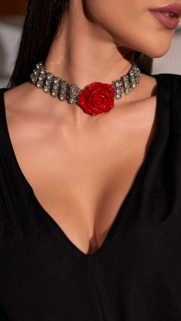 AIIZIE CRYSTAL ROSE NECKLACE - product image