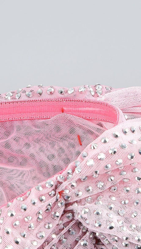 ABITO LUNGO CON STAMPA CONTORNO E CRISTALLI