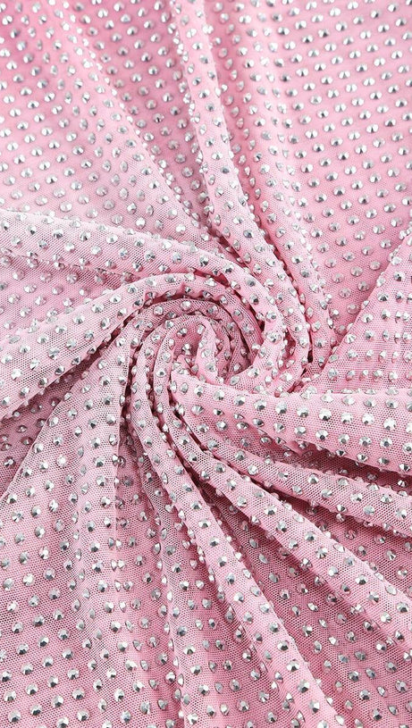 ABITO LUNGO CON STAMPA CONTORNO E CRISTALLI