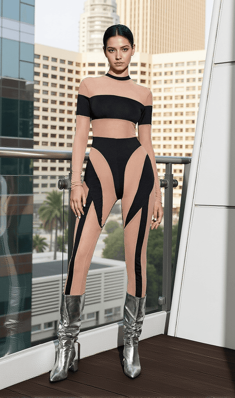 Leatrice Square Stripe Jumpsuit