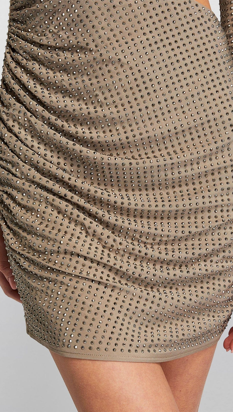 EMBELLISHED CUT-OUT DETAILED MINI DRESS