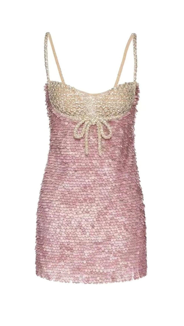AIIZIE EMBELLISHED SEQUIN MINI DRESS IN PINK - product image