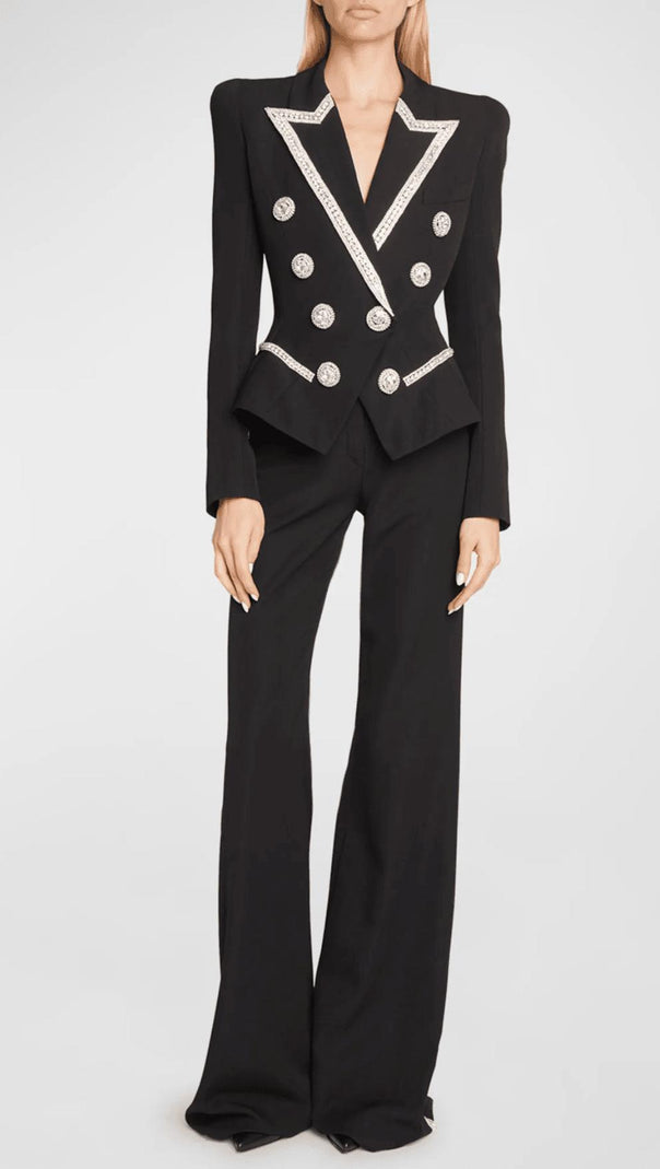 AIIZIE EMBROIDERED 8-BUTTON DOUBLE-BREASTED JACKET SUIT - product image