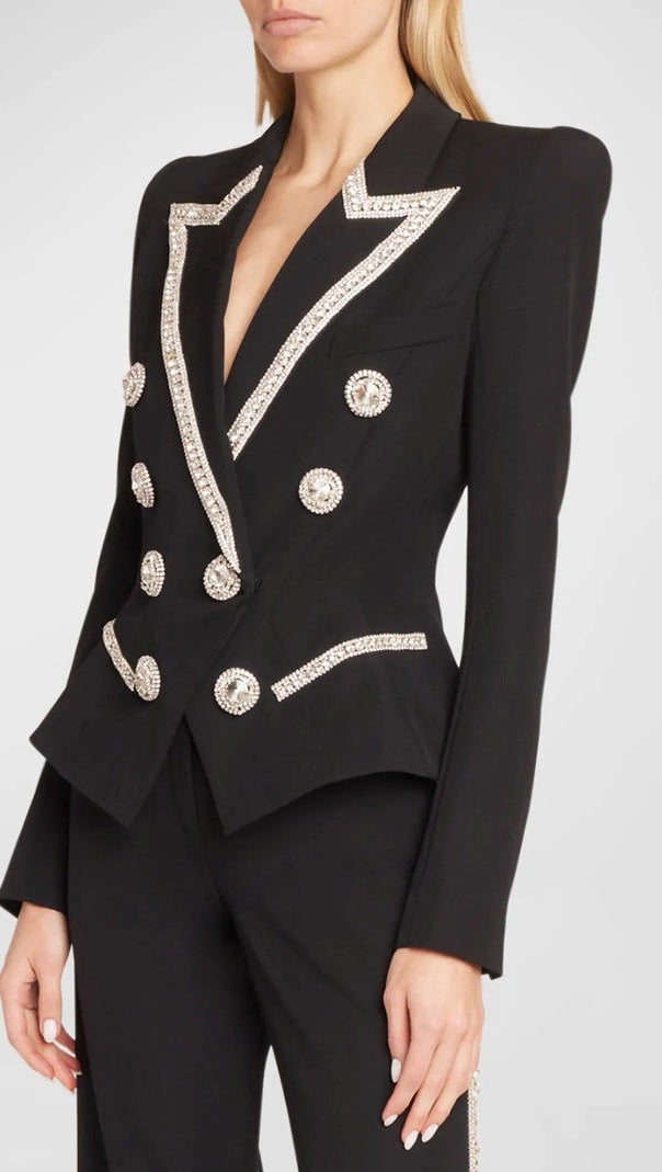 AIIZIE EMBROIDERED 8-BUTTON DOUBLE-BREASTED JACKET SUIT - product image