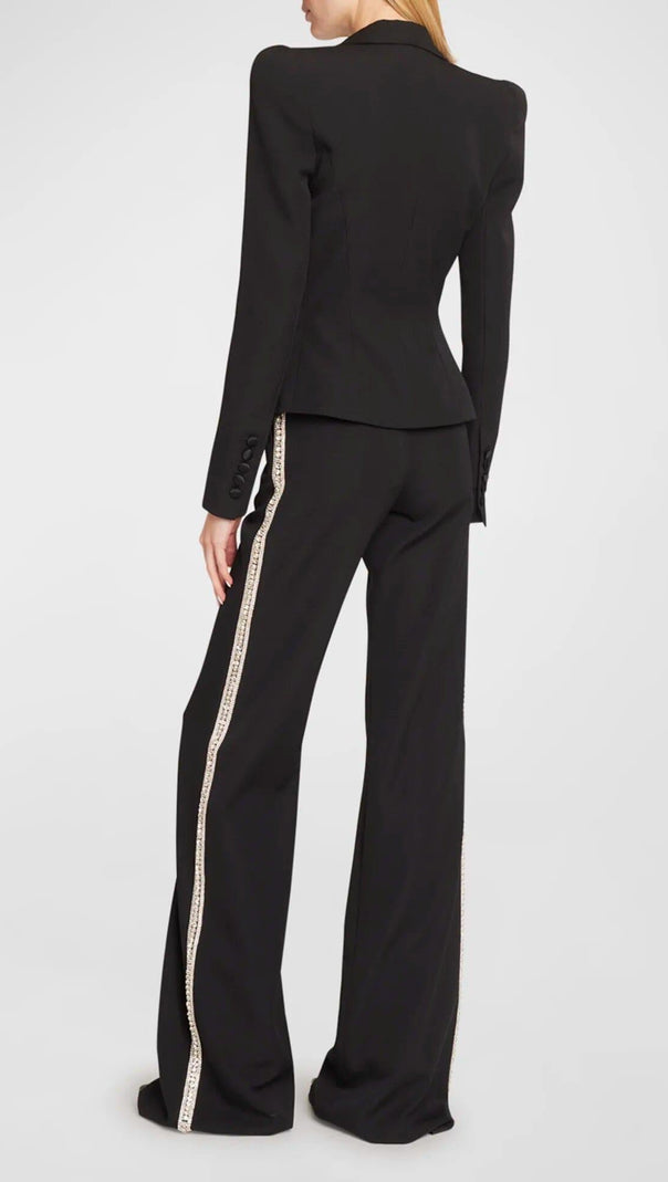 AIIZIE EMBROIDERED 8-BUTTON DOUBLE-BREASTED JACKET SUIT - product image