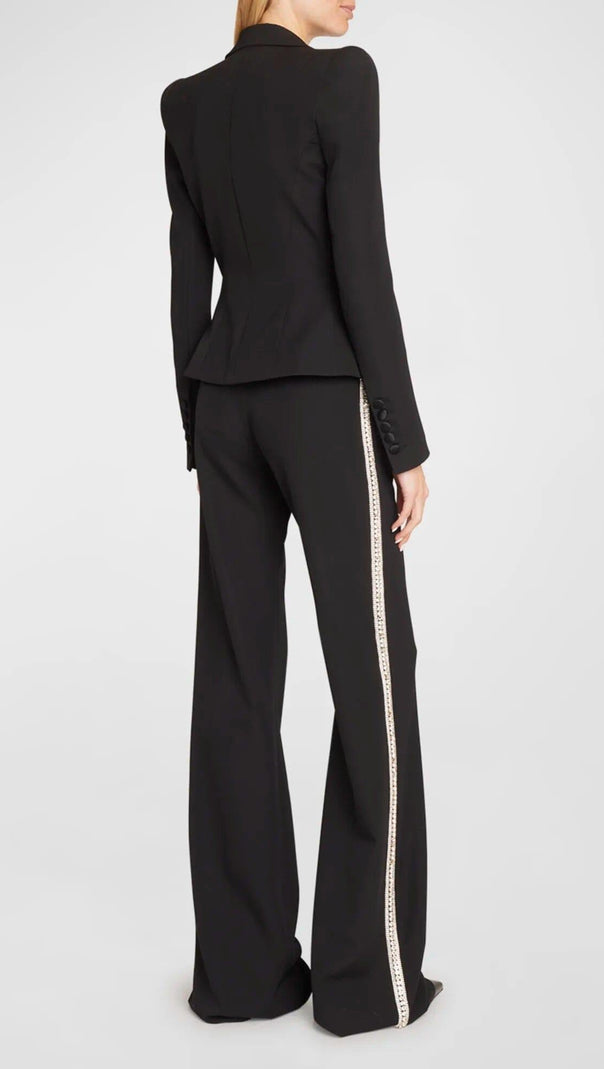 AIIZIE EMBROIDERED 8-BUTTON DOUBLE-BREASTED JACKET SUIT - product image