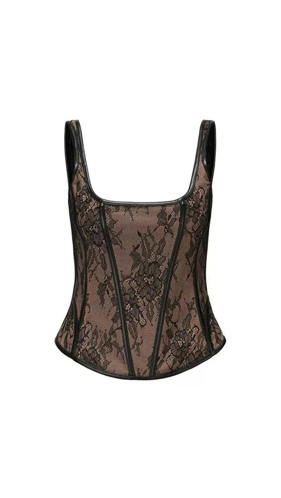 FLORAL LACE PATCHWORK TOP