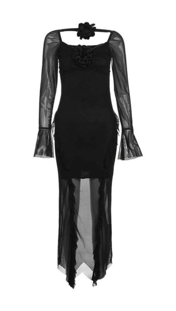 AIIZIE FLOWER RUFFLE MESH DRESS - product image