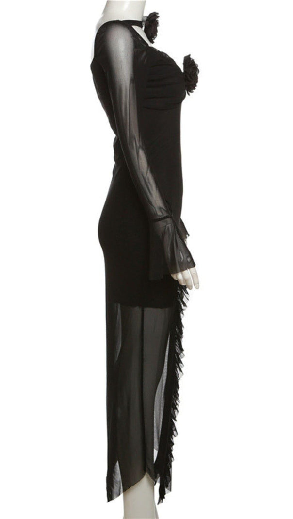 AIIZIE FLOWER RUFFLE MESH DRESS - product image
