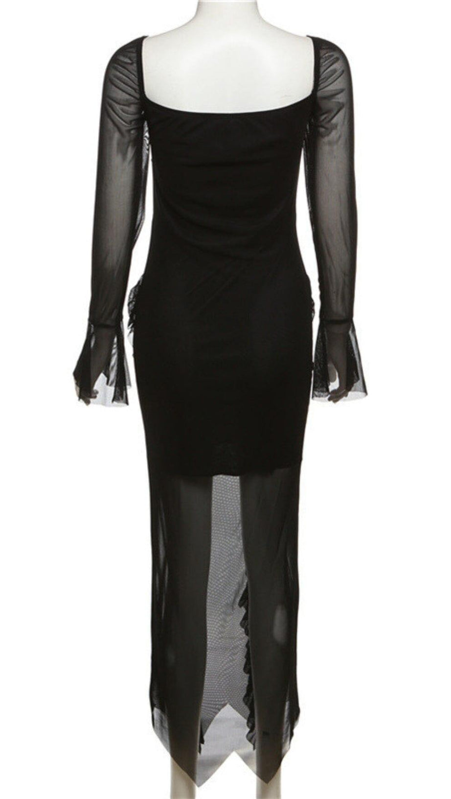 FLOWER RUFFLE MESH DRESS