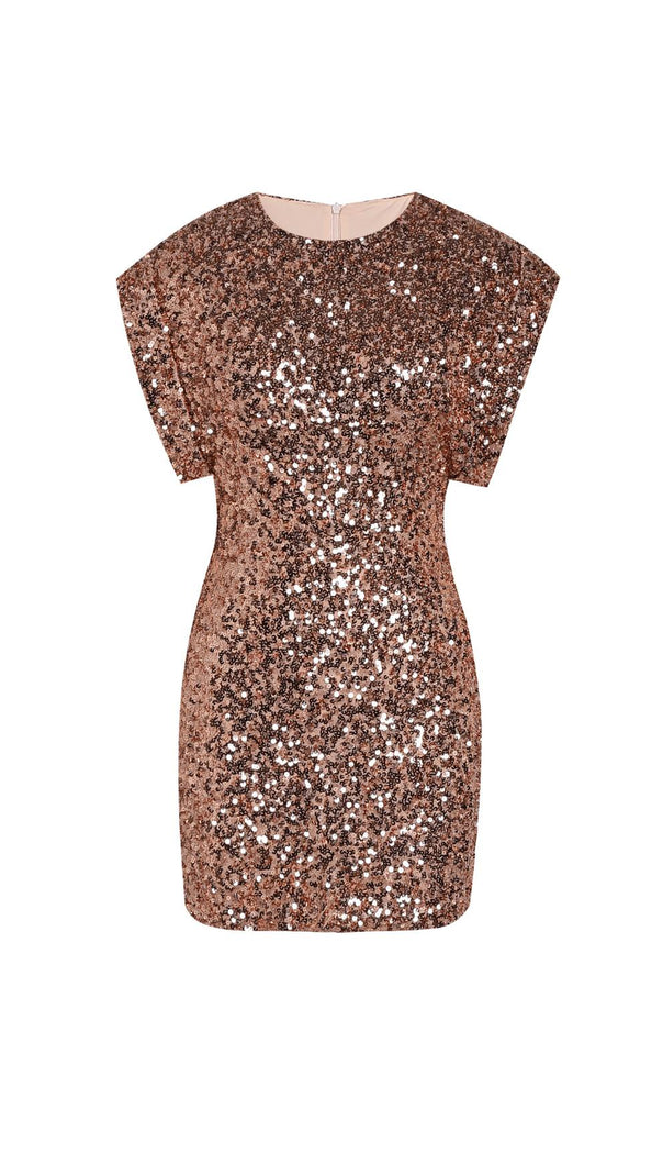 AIIZIE GOLD SEQUIN SLEEVELESS HIP MINI DRESS - product image