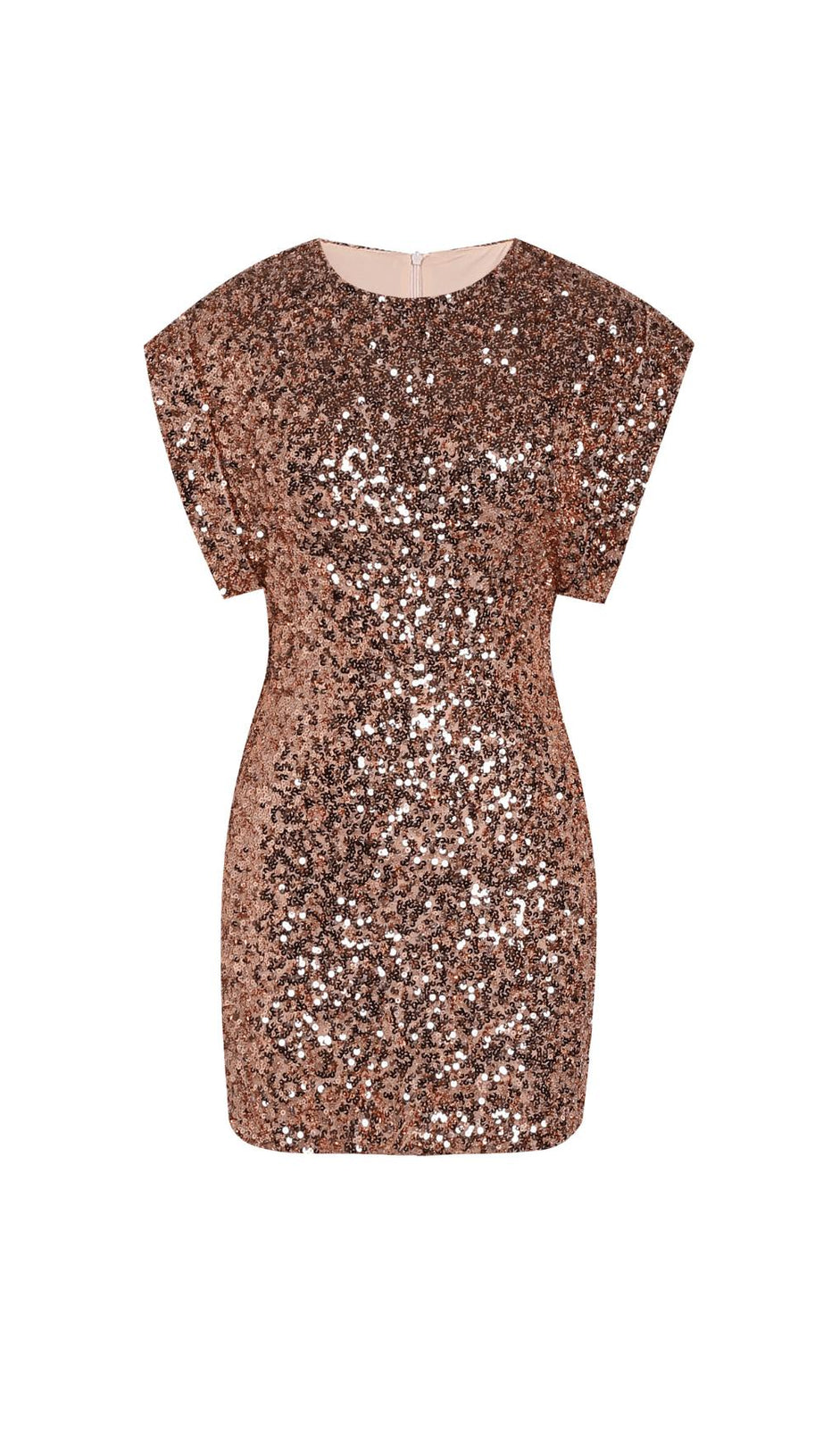 MINI ABITO SENZA MANICHE CON PAILLETTES ORO