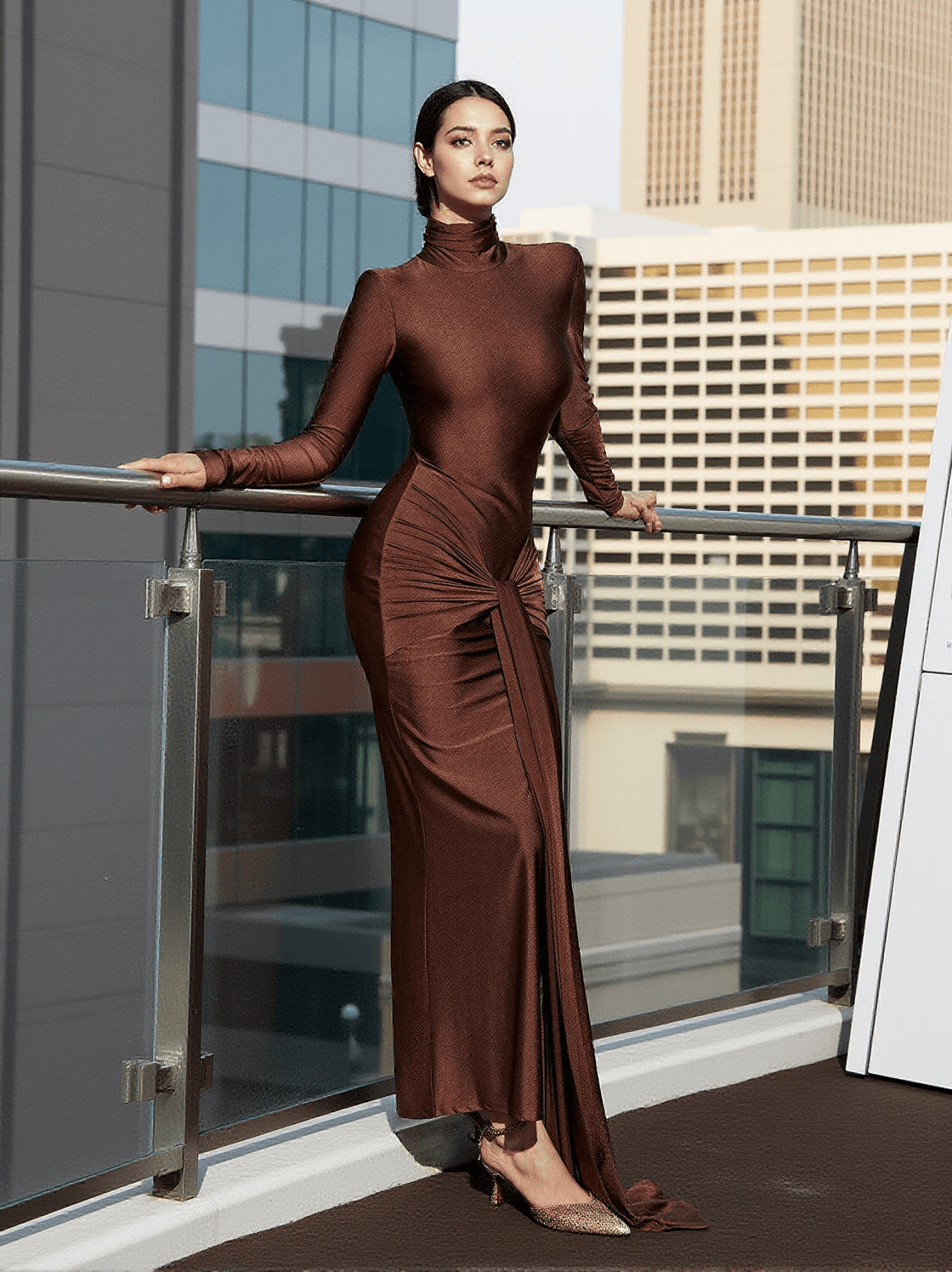 ABITO LUNGO A MANICHE LUNGHE RUMAYSA