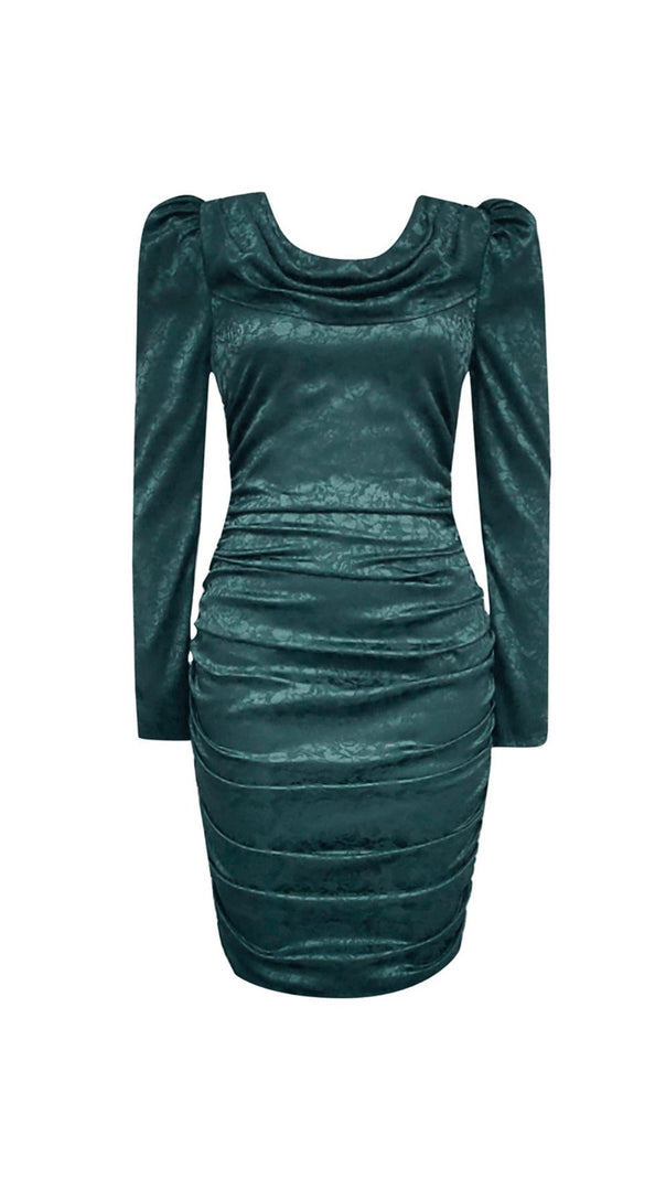 AIIZIE GREEN LONG SLEEVE MINI DRESS - product image
