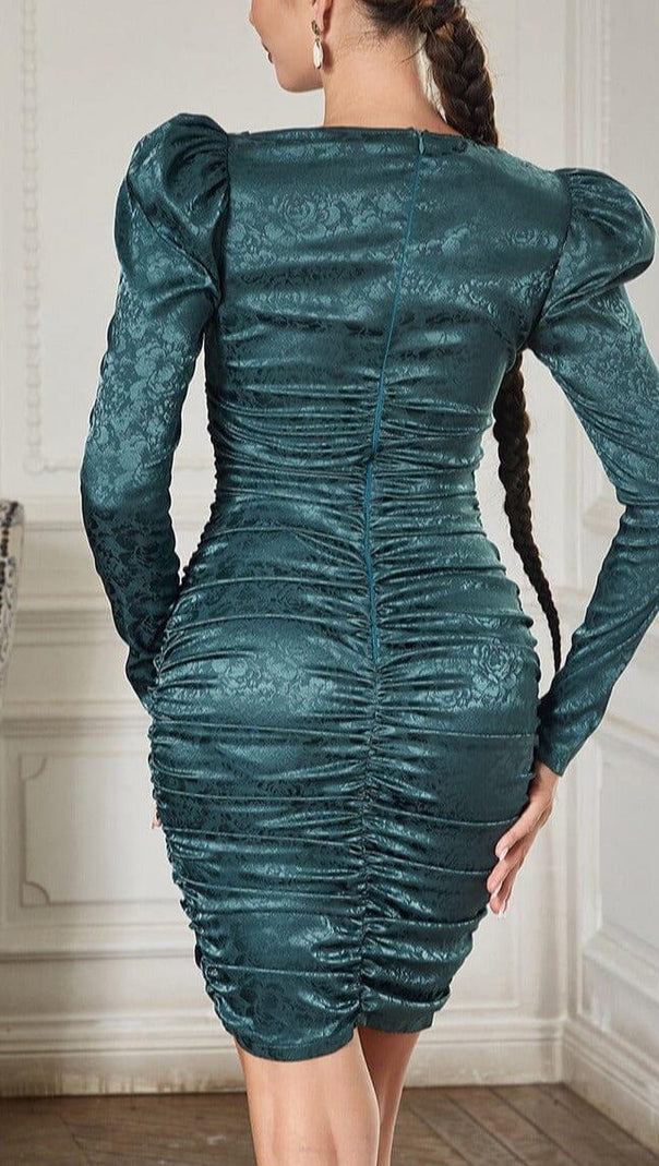 AIIZIE GREEN LONG SLEEVE MINI DRESS - product image
