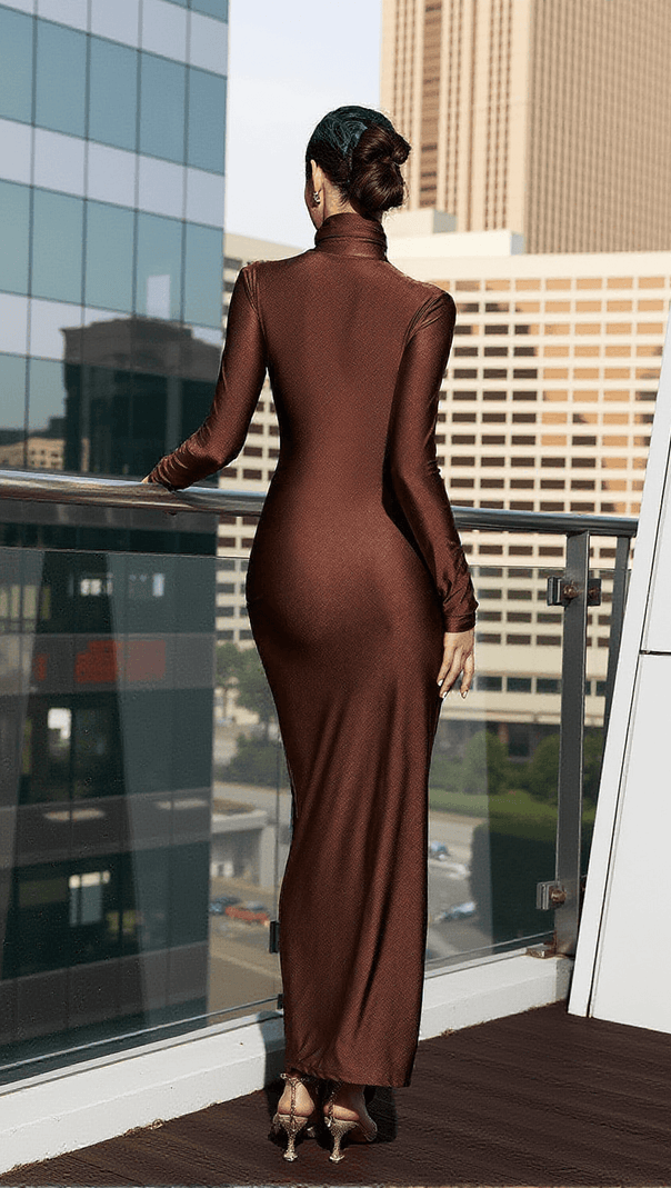 AIIZIE RUMAYSA LONG SLEEVE TWISTED MAXI DRESS - product image