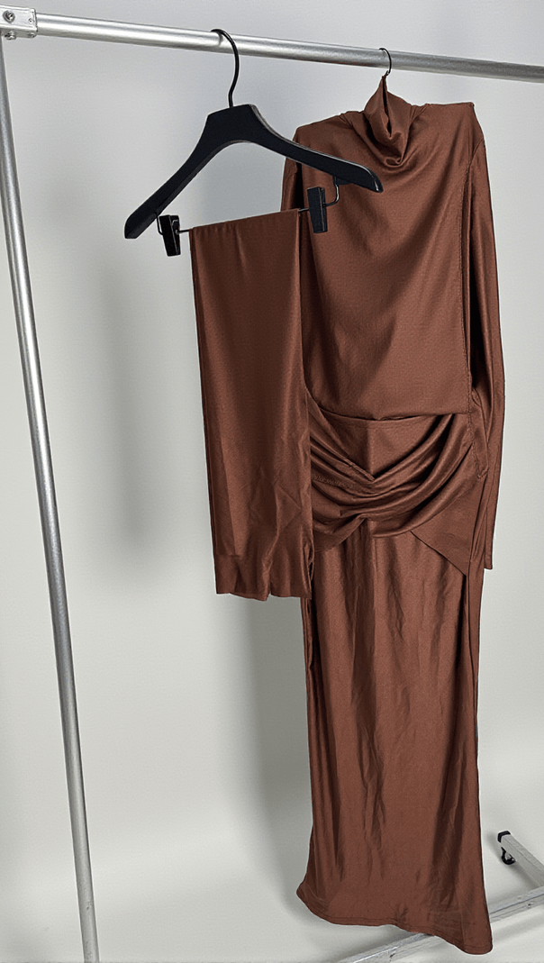 AIIZIE RUMAYSA LONG SLEEVE TWISTED MAXI DRESS - product image