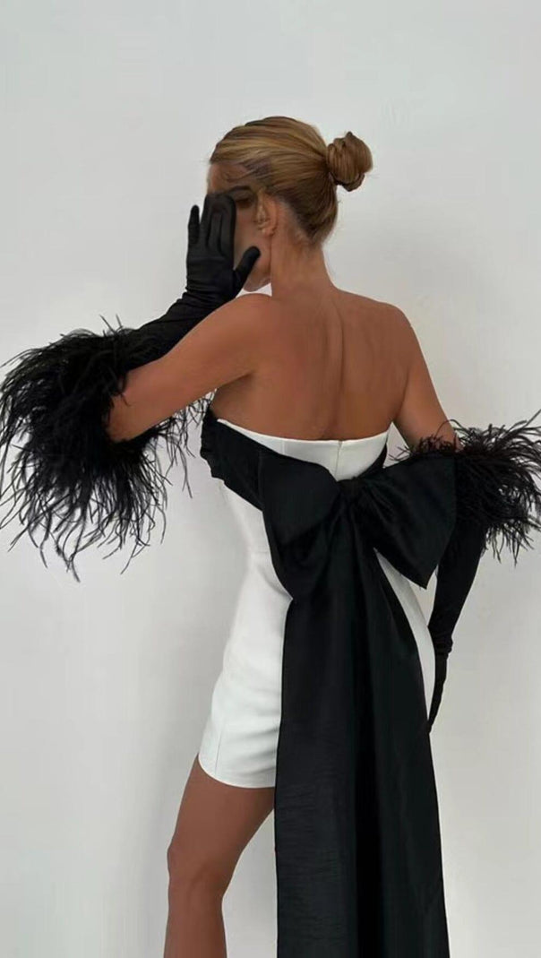 AIIZIE HEPBURN BOW - DETAIL MINI DRESS - product image