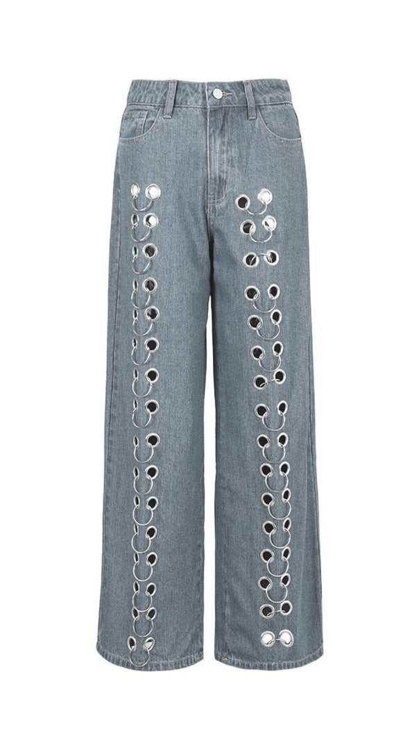 AIIZIE HOLLOW WIDE DENIM PANTS - product image