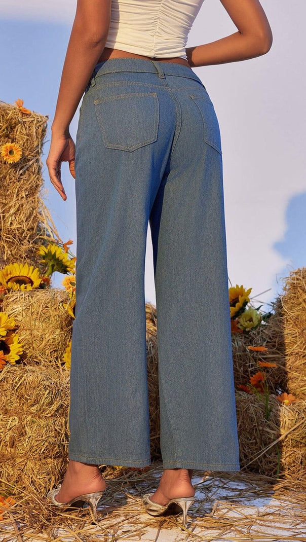 AIIZIE HOLLOW WIDE DENIM PANTS - product image