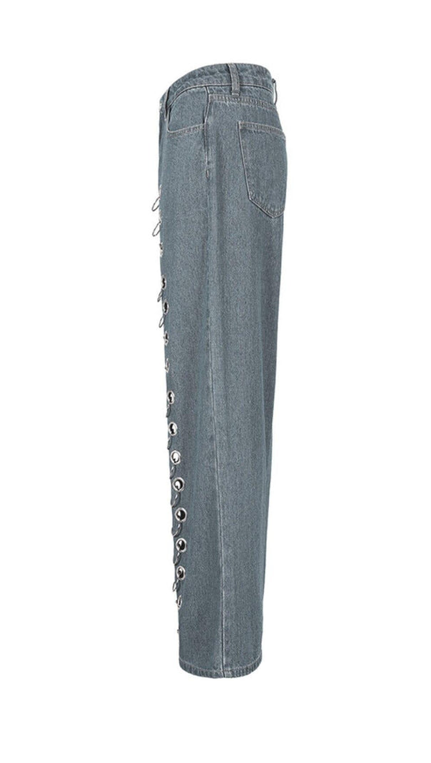 AIIZIE HOLLOW WIDE DENIM PANTS - product image