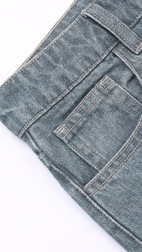 HOLLOW WIDE DENIM PANTS