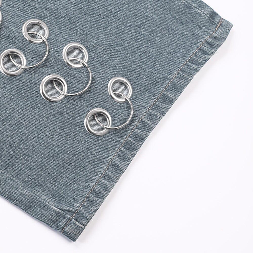 AIIZIE HOLLOW WIDE DENIM PANTS - product image
