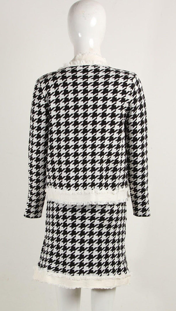 AIIZIE HOUNDSTOOTH KNITTED SKIRT SET - product image